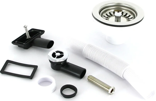 слив-перелив для кухонной мойки mcalpine ofr2-113s 40 мм, хром, без гидрозатвора