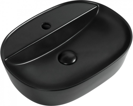 раковина накладная 50 см aquanet lake-2-mb 00273672, черный матовый