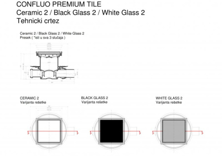 трап для душа pestan confluo standard 15x15 white glass 2 13000095