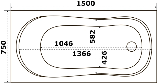 акриловая ванна azario тенза 150х75
