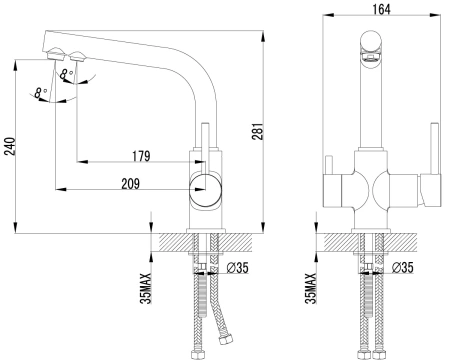 смеситель для кухни lemark comfort lm3061pgs серый шелк