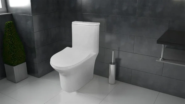 унитаз моноблок azario sente az-8614 напольный, безободковый, горизонтальный слив, с сиденьем микролифт, 66.5x37.5x78.5 см, белый