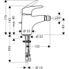 смеситель hansgrohe metris e 31270000 для биде, с донным клапаном, хром