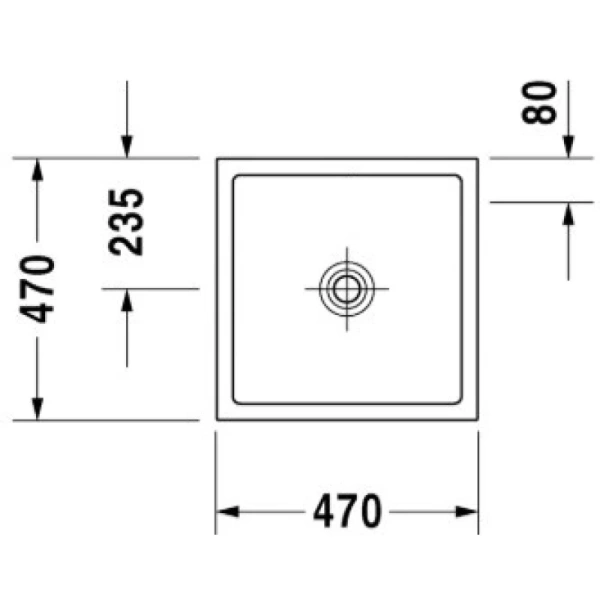 накладная раковина в ванную duravit starck 1 0387470028 47x47 см, белая