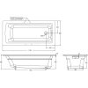 чугунная ванна jacob delafon archer e6d905-0 170x80 см, с отверстиями для поручня, цвет белый