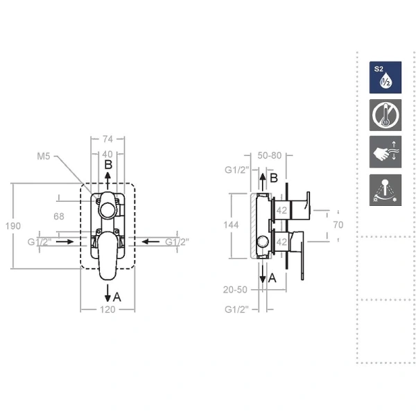 смеситель для душа ramonsoler alexia 361502soc золото брашированное