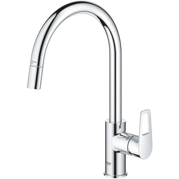 смеситель для кухни grohe start loop 30556000 с выдвижным изливом, хром