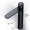 смеситель для раковины am.pm x-joy f85a92522 нажимной touchreel, высокий, черный матовый