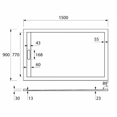 душевой поддон из искусственного камня cezares tray as 150x90 tray-as-ah-150/90-30-w белый