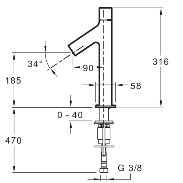 смеситель для раковины jacob delafon talan e10379ru-cp, хром