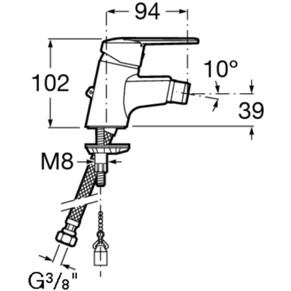 смеситель roca victoria 5a6125c0m для биде, без донного клапана, хром