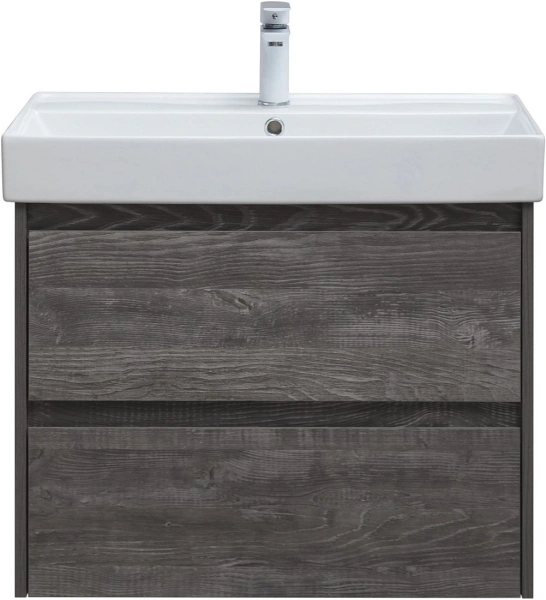 тумба с раковиной aquanet nova lite 75 дуб серый, 2 ящика