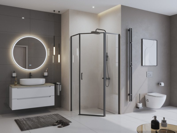 душевой уголок belbagno uno 100×100 uno-195-p-1-100-c-cr профиль хром, стекло прозрачное