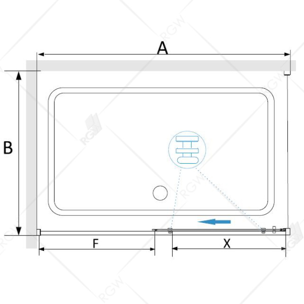 душевой уголок rgw stilvoll sv-42b 100×80 32324280-014 профиль черный, стекло прозрачное