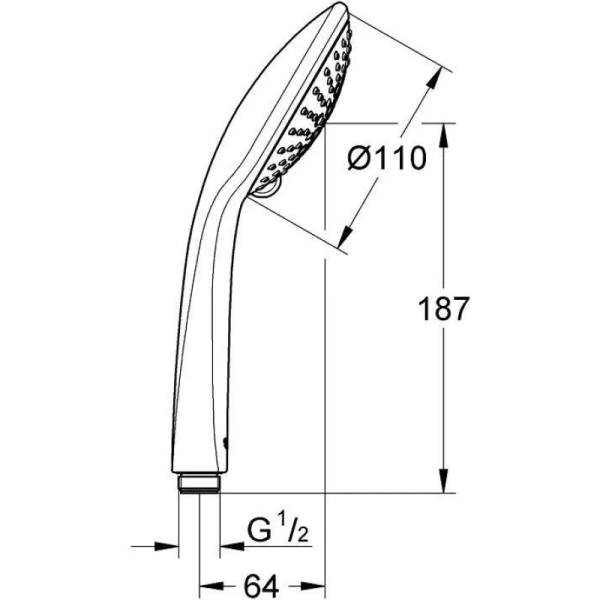 ручной душ 110 мм grohe euphoria 27222000