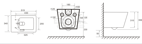 унитаз tece tecespring s 9700996 подвесной, безободковый, с сиденьем в комплекте, белый