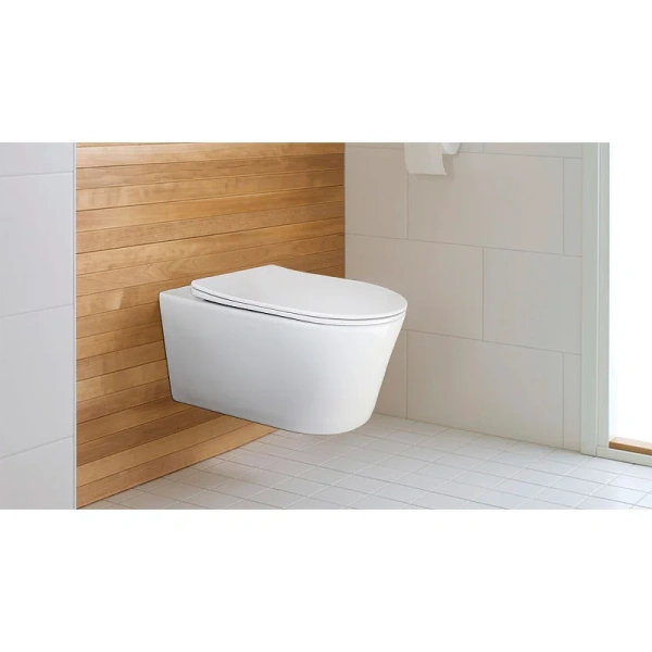 унитаз azario ollin az-0513r подвесной, безободковый, с сиденьем микролифт, слив "торнадо", 49х36х36.5 см, белый