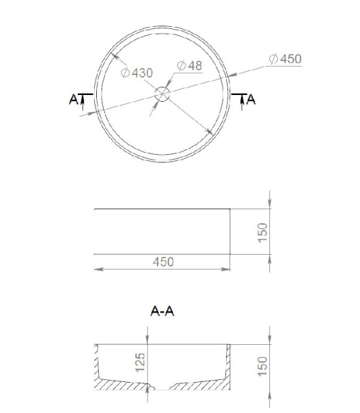 накладная раковина в ванную salini armonia 202 130112g/m, 45 x 45 см, из материала sapirit, глянцевая или матовая, белая