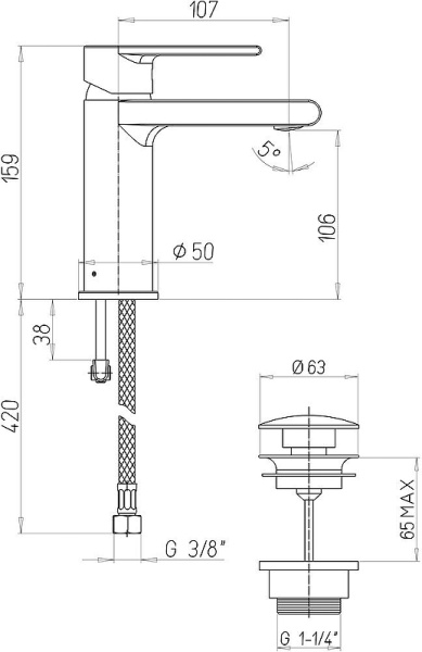 смеситель для раковины paini ghibli 44cr211km цвет хром