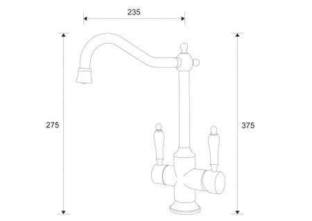 смеситель для кухни zorg clean water zr 344 yf br под фильтр