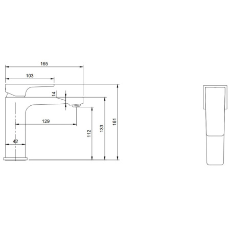 смеситель для раковины villeroy & boch architectura square tvw12500400076 золото сатинированное