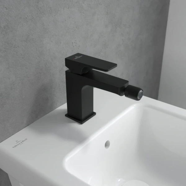 смеситель villeroy & boch architectura square tvb125001000k5 для биде, с донным клапаном, черный матовый