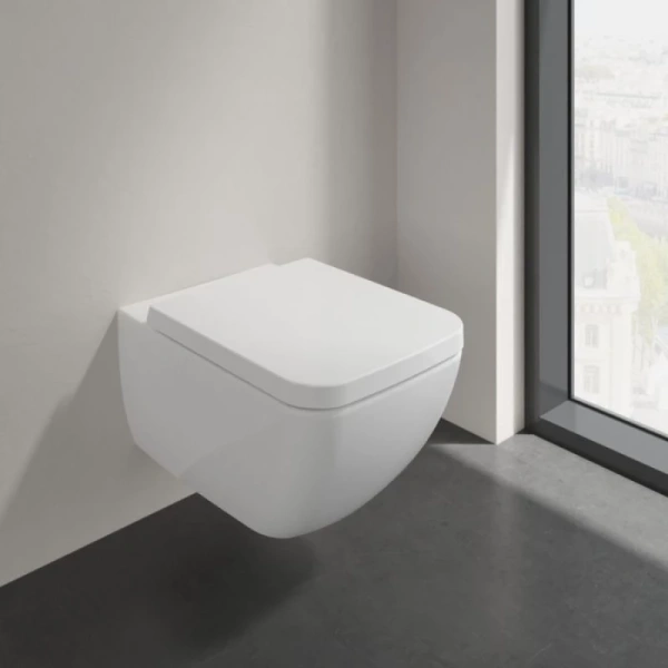 унитаз подвесной villeroy & boch collaro 4626hs01 безободковый, с сиденьем микролифт, альпийский белый