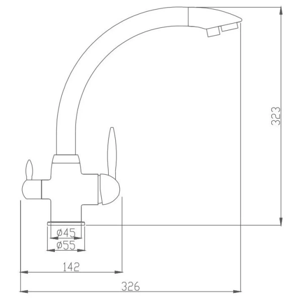 смеситель для кухни haiba hb76846 цвет сатин