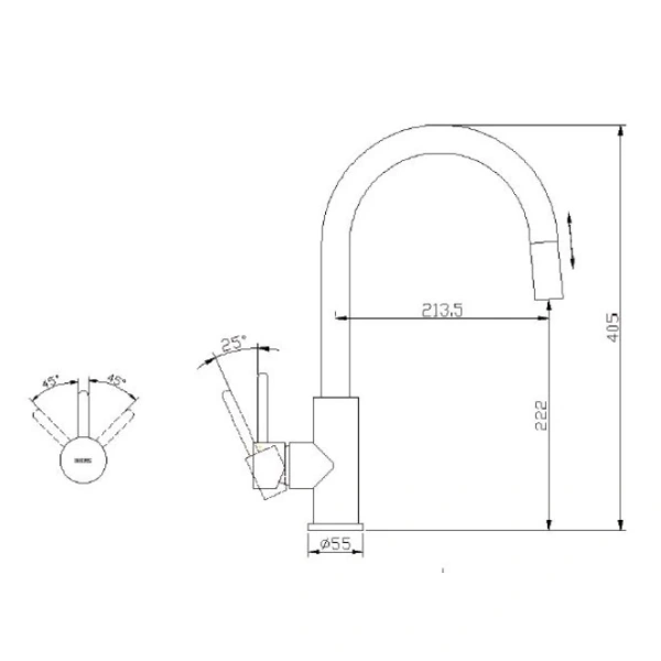 смеситель для кухни omnires y y1255in