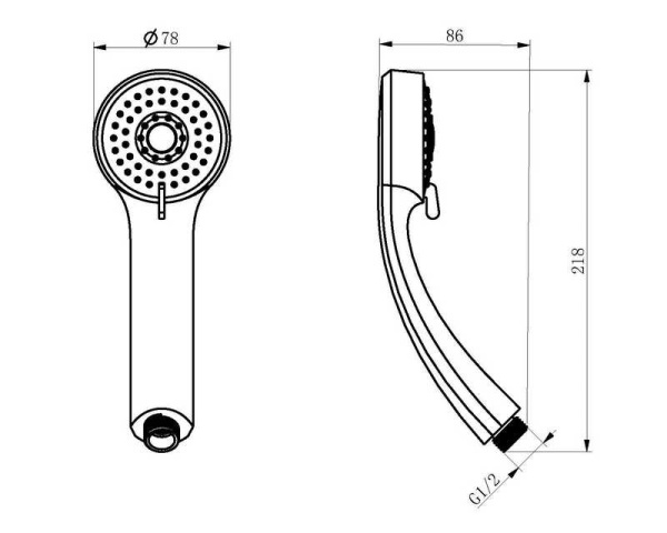 душевая лейка d&k dc1100801 3 режима, цвет хром