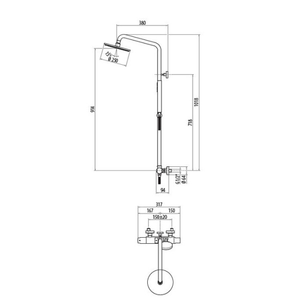 комплект для душа gattoni kit/ts60ns: термостатический смеситель цвет: nickel spazzolato