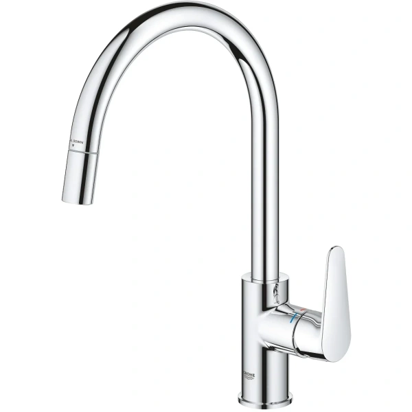 смеситель для кухни grohe start curve 30562000 с выдвижным изливом, хром