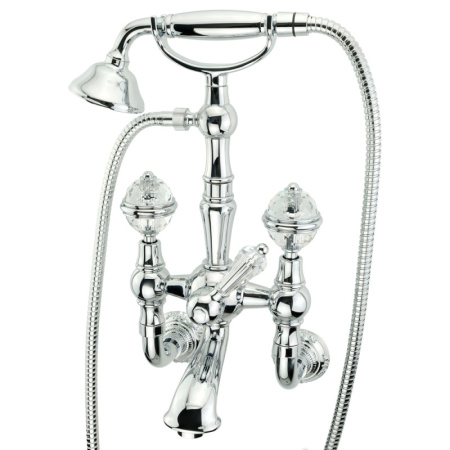 смеситель migliore cristalia swarovski ml.crs-3702.cr для ванны, с душевым гарнитуром, цвет хром, ручки swarovski
