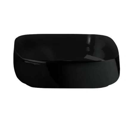 Раковина ArtCeram Cognac Quadro COL008 17 00 накладная, без отв., без перелива, на столешницу, Saniglaze, 55x35xh15.5 см, черный матовый