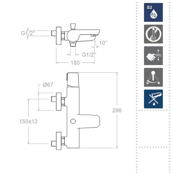 смеситель для ванны ramonsoler tzar 340501tr хром