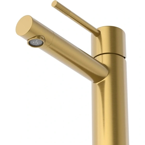 смеситель для раковины cezares relax relax-ls2-boro с донным клапаном, золотой матовый