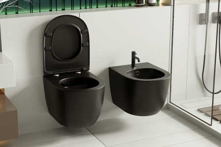 биде abber bequem ac1150mb подвесное черное матовое