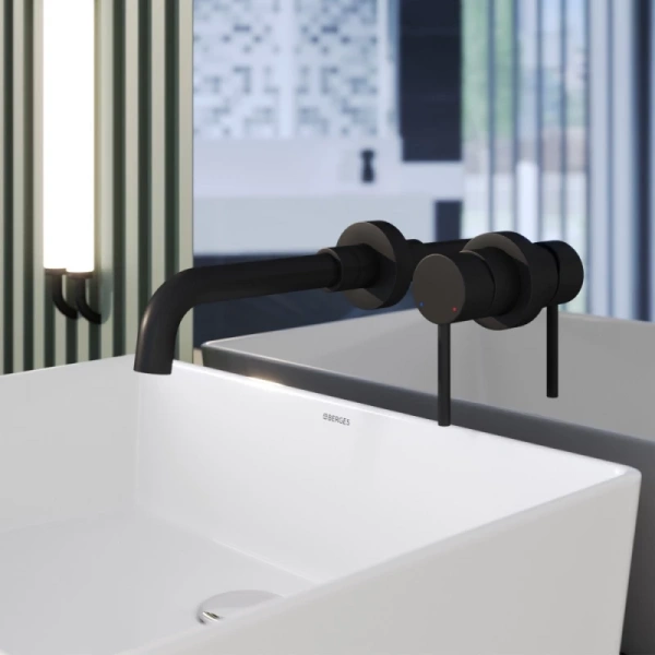 смеситель для раковины berges ventas s 076012 черный матовый