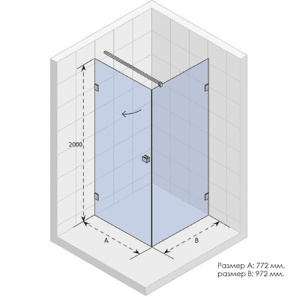 душевой уголок riho sz scandic nxt x201, 77x97x200 см, цвет профиля хром, стекло прозрачное, левый/правый