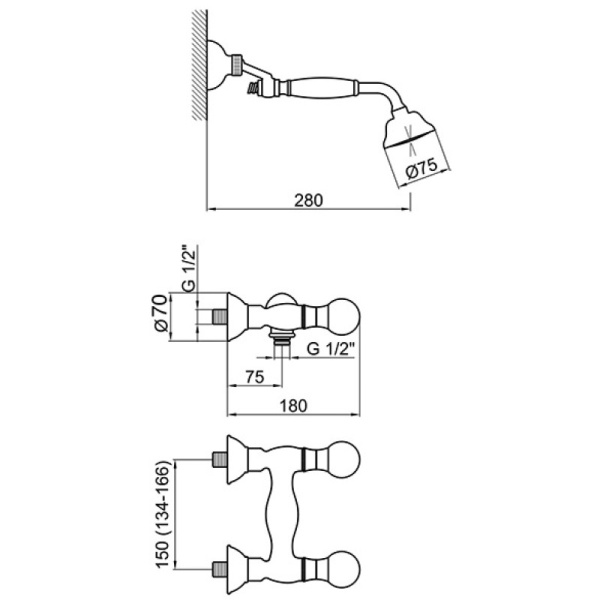 смеситель для душа webert karenina ka760101010 цвет золото