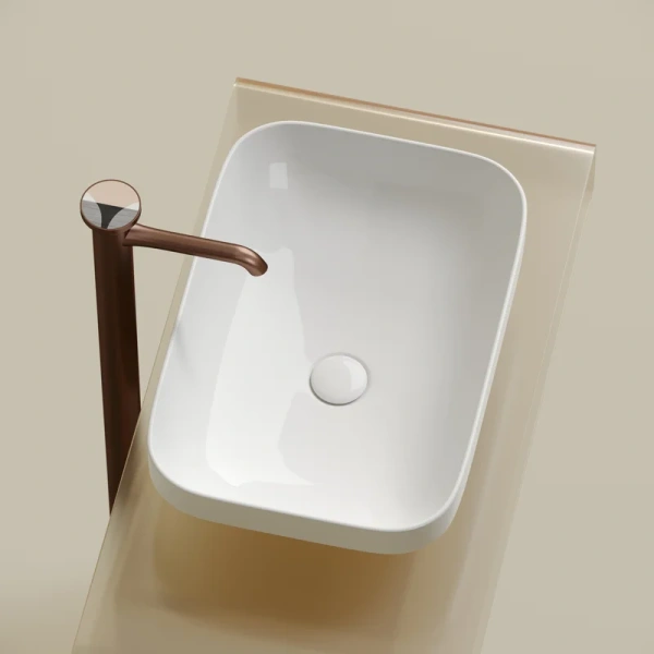 раковина ceramicanova element cn6055 накладная, 50x35.9 см, белая глянцевая