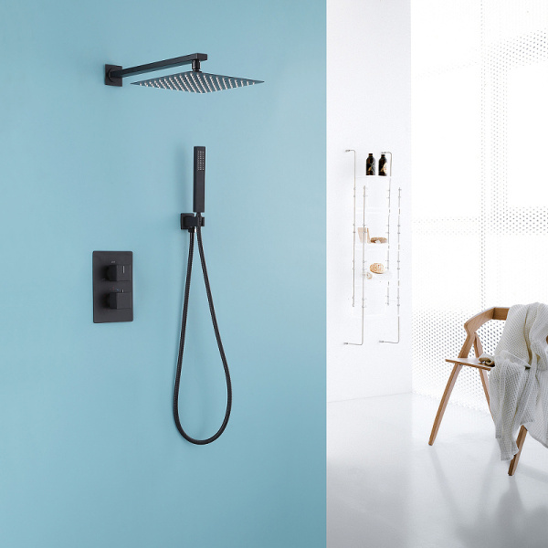 душевая система abber daхheim af8251b с термостатом черная матовая