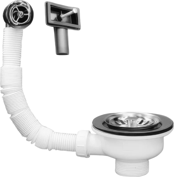 Слив-перелив для кухонной мойки McAlpine OFR2-113S 40 мм, хром, без гидрозатвора