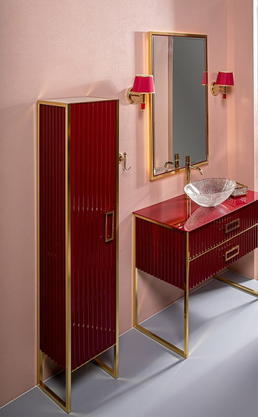 шкаф пенал boheme armadi art monaco 35 l 868-rg-l бордо глянец золото