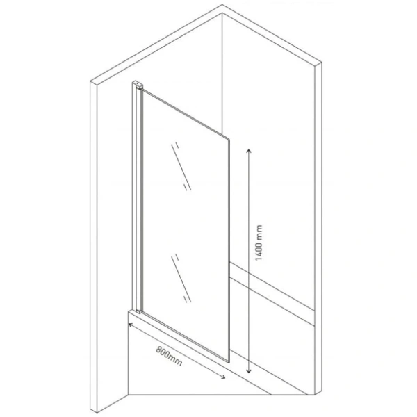 шторка на ванну berges river s 80х140 062102 профиль хром, стекло прозрачное