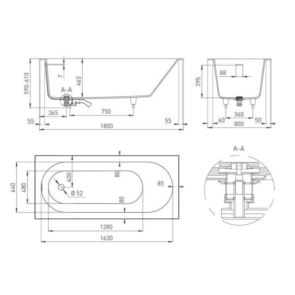 ванна из искусственного камня s-sense salini ornella 102412mrf покраска по ral полностью