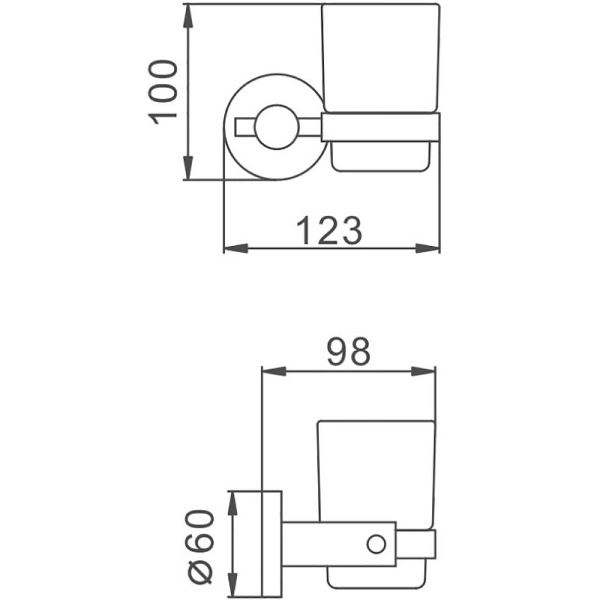Стакан для зубных щеток Haiba HB8306 цвет нержавеющая сталь