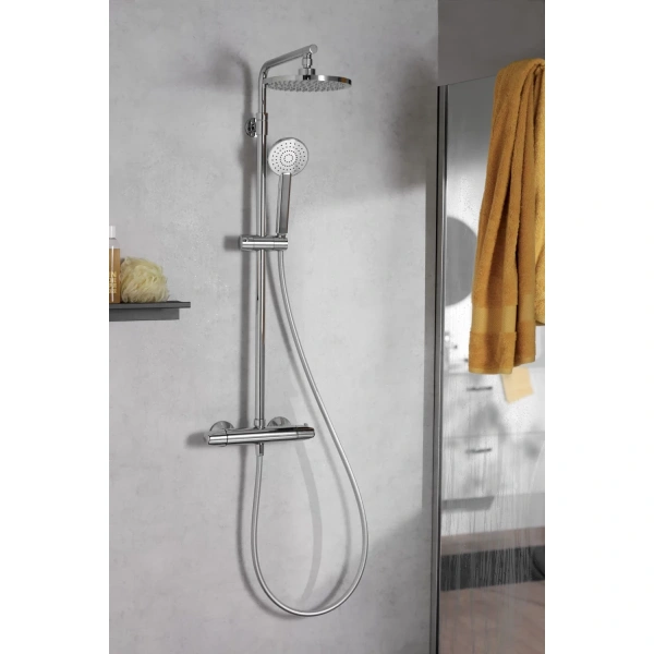 душевая система jacob delafon marcel e25084-cp с термостатом, цвет хром
