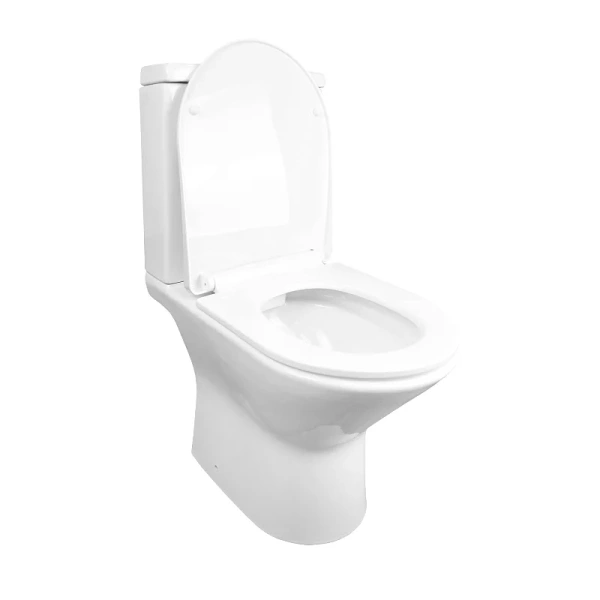 унитаз компакт azario fretta az-1223 напольный, безободковый, с бачком и сиденьем микролифт, 61.5х37х79 см, белый