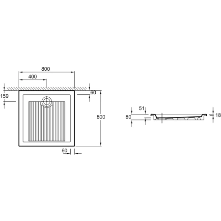 керамический поддон 80x80 см jacob delafon kyreo en133-00